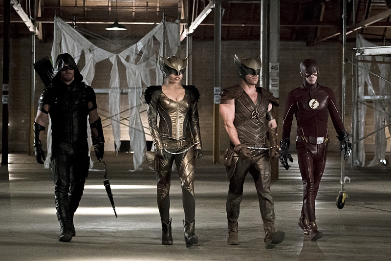 Green Arrow, Hawkgirl, Hawkman et Flash